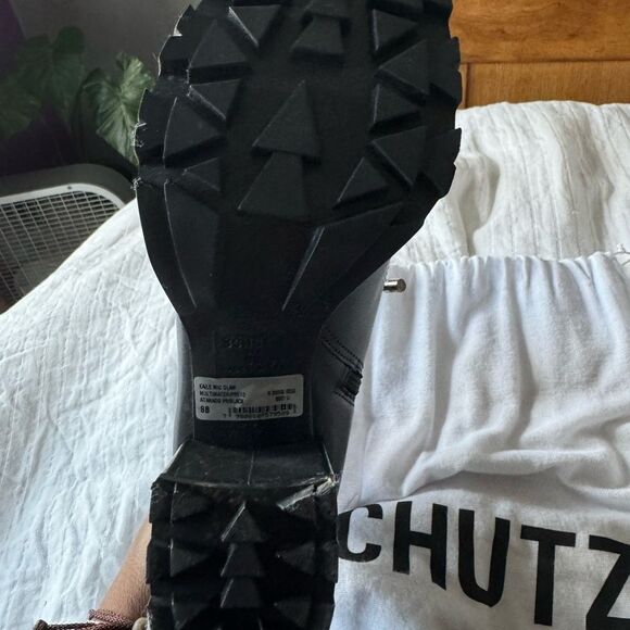 SCHUTZ Women's Kaile Lace Up Lug High Heel Boots- worn 2x comes w/shoe bag - Picture 4 of 6